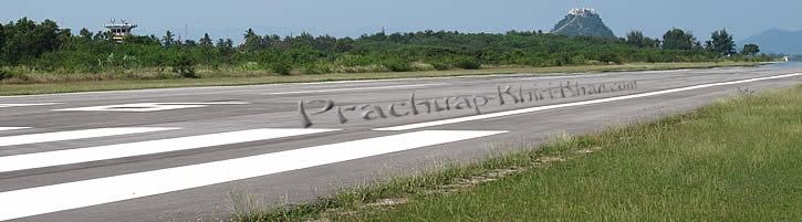The airstrip Prachuap Khiri Khan with mountains in the background Airstrip Prachuap Khiri Khan with mountains